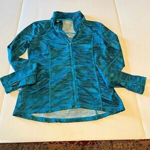 Everlast Women's Medium Slim Fit Full Zip Activewear Jacket Multicolor Striped